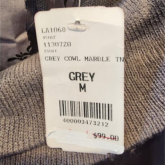 New Vintage Concepts Gray Cowl Neck Marble Silk Print Tunic Top Size M - Picture 12 of 12